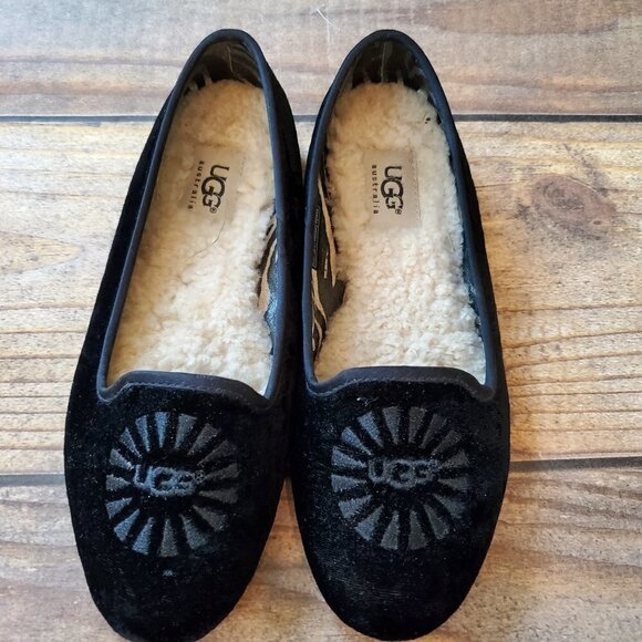 UGG Australia Black Alloway Suede Loafer Flats 36 - Picture 2 of 3
